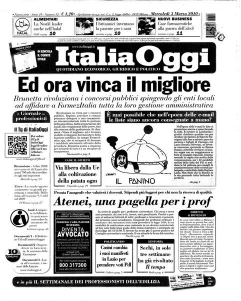 Italia oggi : quotidiano di economia finanza e politica